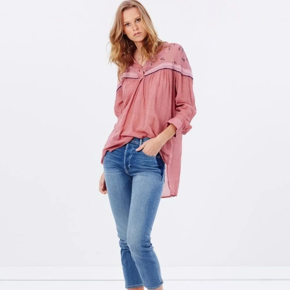 NWOT! FREE PEOPLE Hearts And Colors BLOUSE